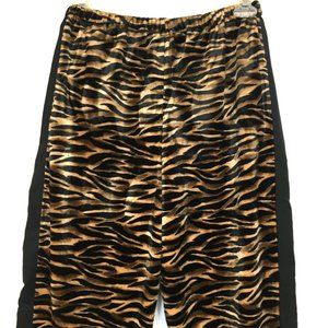 70’s Style black tan Velvet Zebra Pimp Pants Vintage Medium